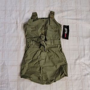 Belted Tank Twll dress. Olive. Toddlers